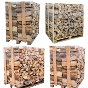 4 – Palettes (2 chêne blanc + 2 Hêtre/Charme) – Bûches de 40 cm